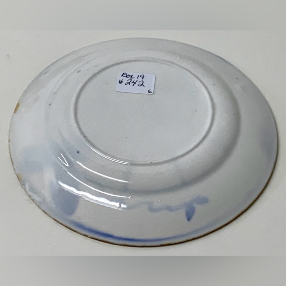 19th Century Antique Gaudy Welsh Dowsywales Pattern 6” Round Hand Painted Plate - Picture 9 of 13